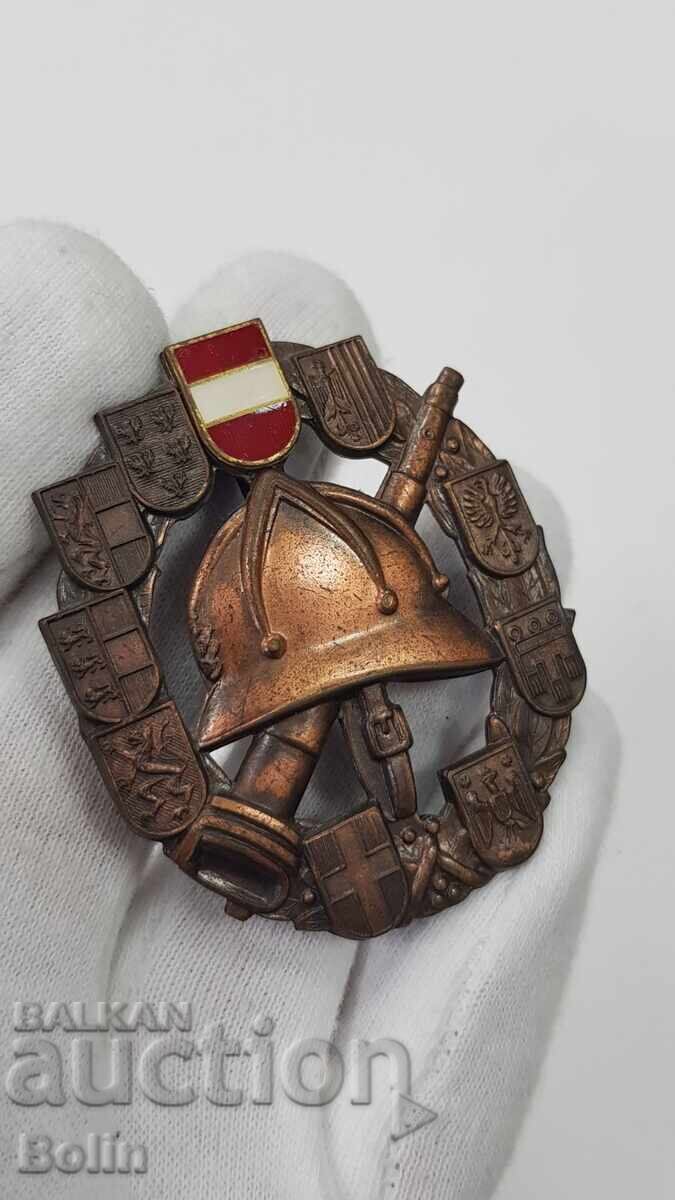 Rare collectible firefighter badge Austria bronze - 5