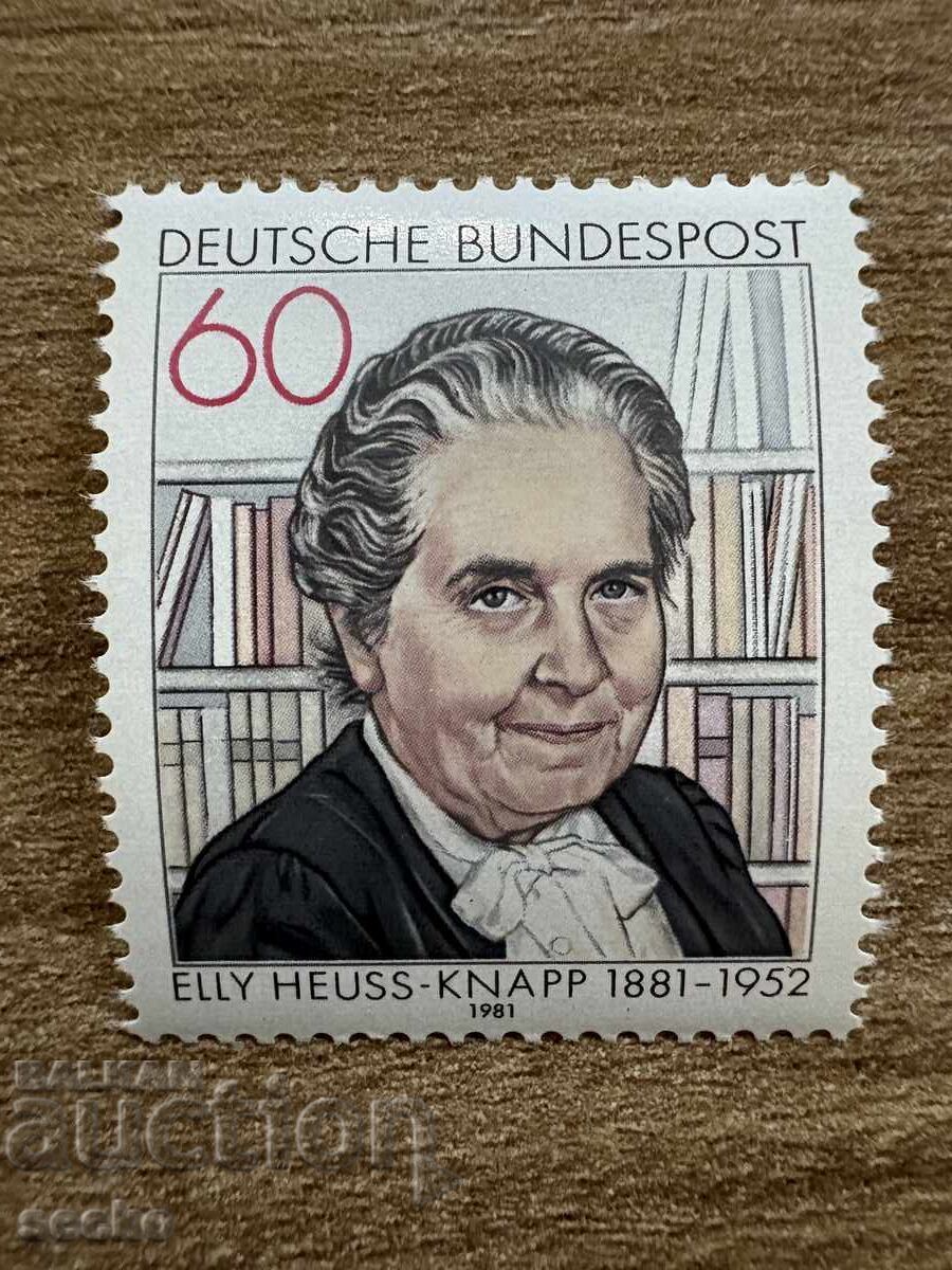 FRG/GFR - 100 g. from the birth of Elly Heuss-Knapp (1981) MNH