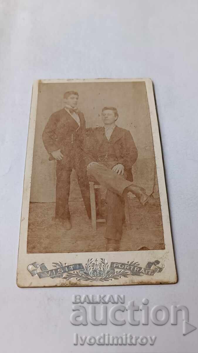 Fotografie Doi tineri 1900 Carton Fotografie Doi tineri 1900 Carton