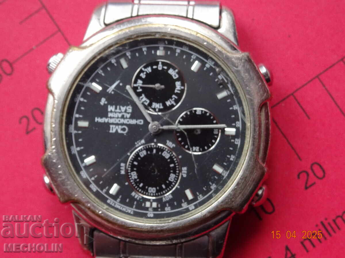 СТАР  КВАРЦОВ ЧАСОВНИК CMI ХРОНОГРАФ с цена 30.00 лв. | € 15.34