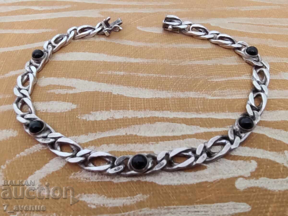 Silver bracelet with natural Onyx stone 16.04.2025 with price 99.00 BGN | € 50.62