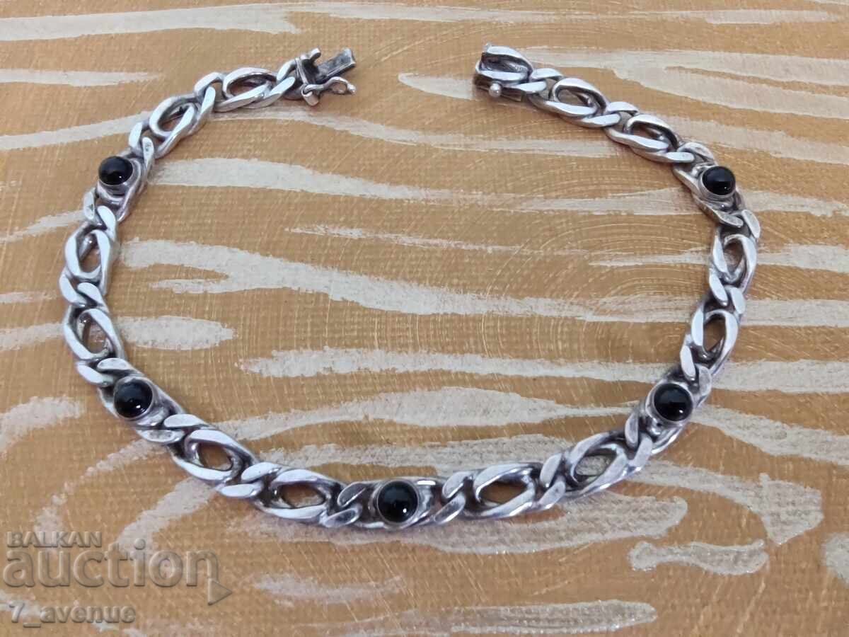 Auction  Silver bracelet with natural Onyx stone 16.04.2025