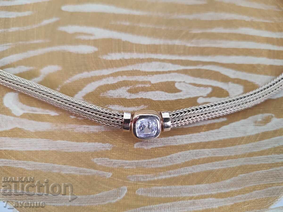 Κολιέ, περιδέραιο, πολύ σικ, ασήμι με επιχρύσωση 16.04.2025 με τιμή 399.00 BGN | € 204.01