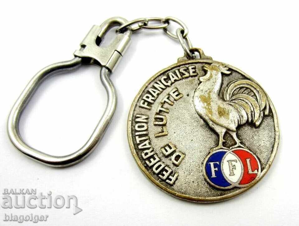 Доставка на Френска  федерация по борба-Ретро Ключодържател-Петли