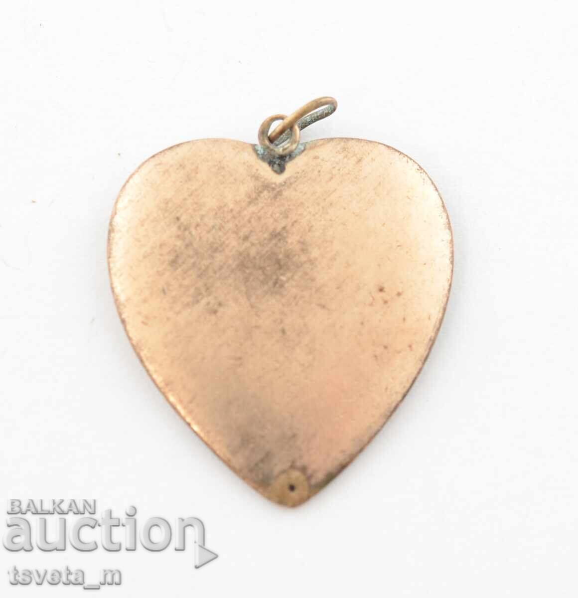 Antique heart pendant for cord, gold plated with price 30.00 BGN | € 15.34