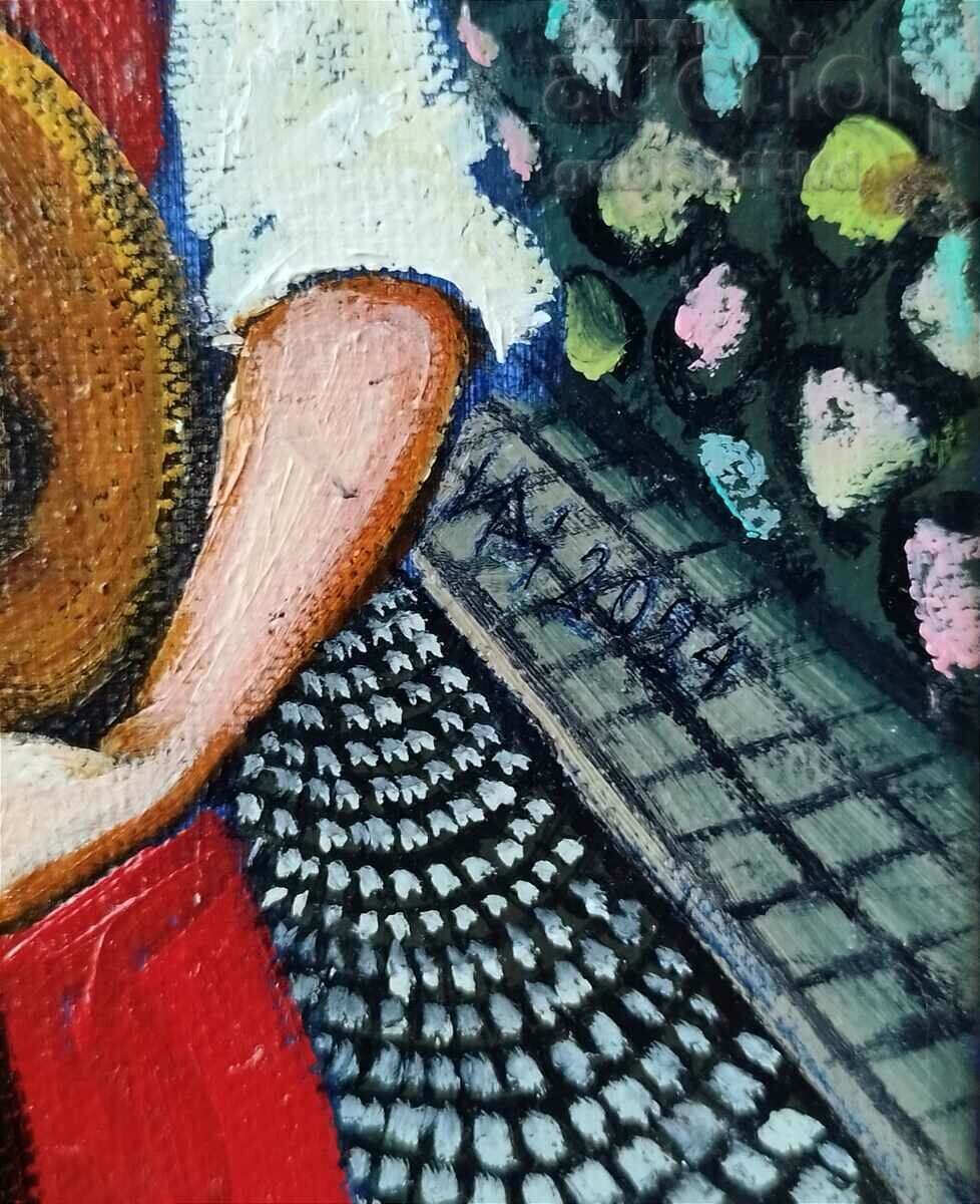 Картина "Момиче с боговица", худ. Ивайло Димитров с цена 330.00 лв. | € 168.73