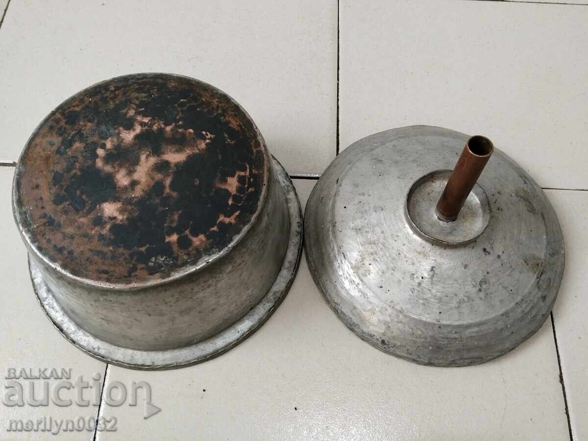 Auction Tinned pot copper household vessel Auction Tinned pot copper household vessel