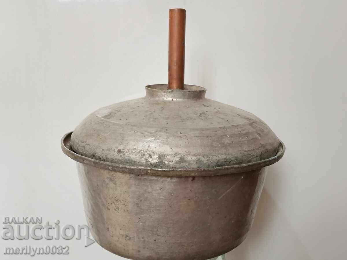 Tinned pot copper household vessel Tinned pot copper household vessel