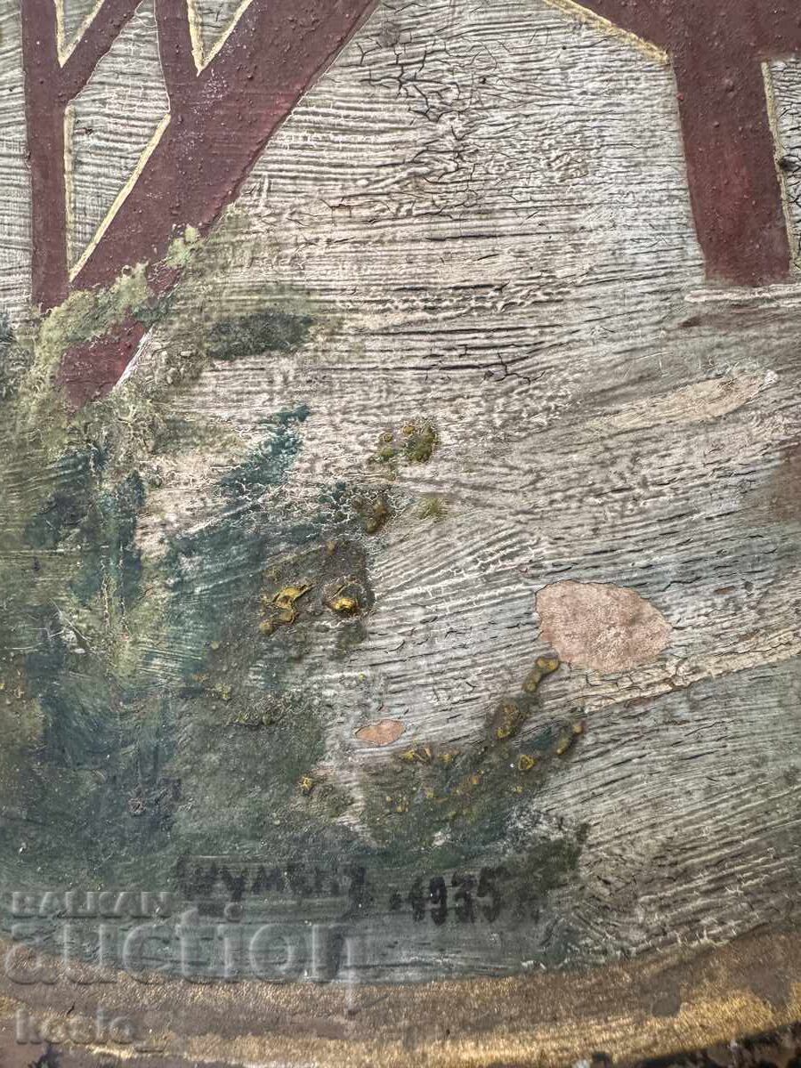 Old author's ceramic painting by Stefan Petrov with price 1500.00 BGN | € 766.94 Old author's ceramic painting by Stefan Petrov with price 1500.00 BGN | € 766.94