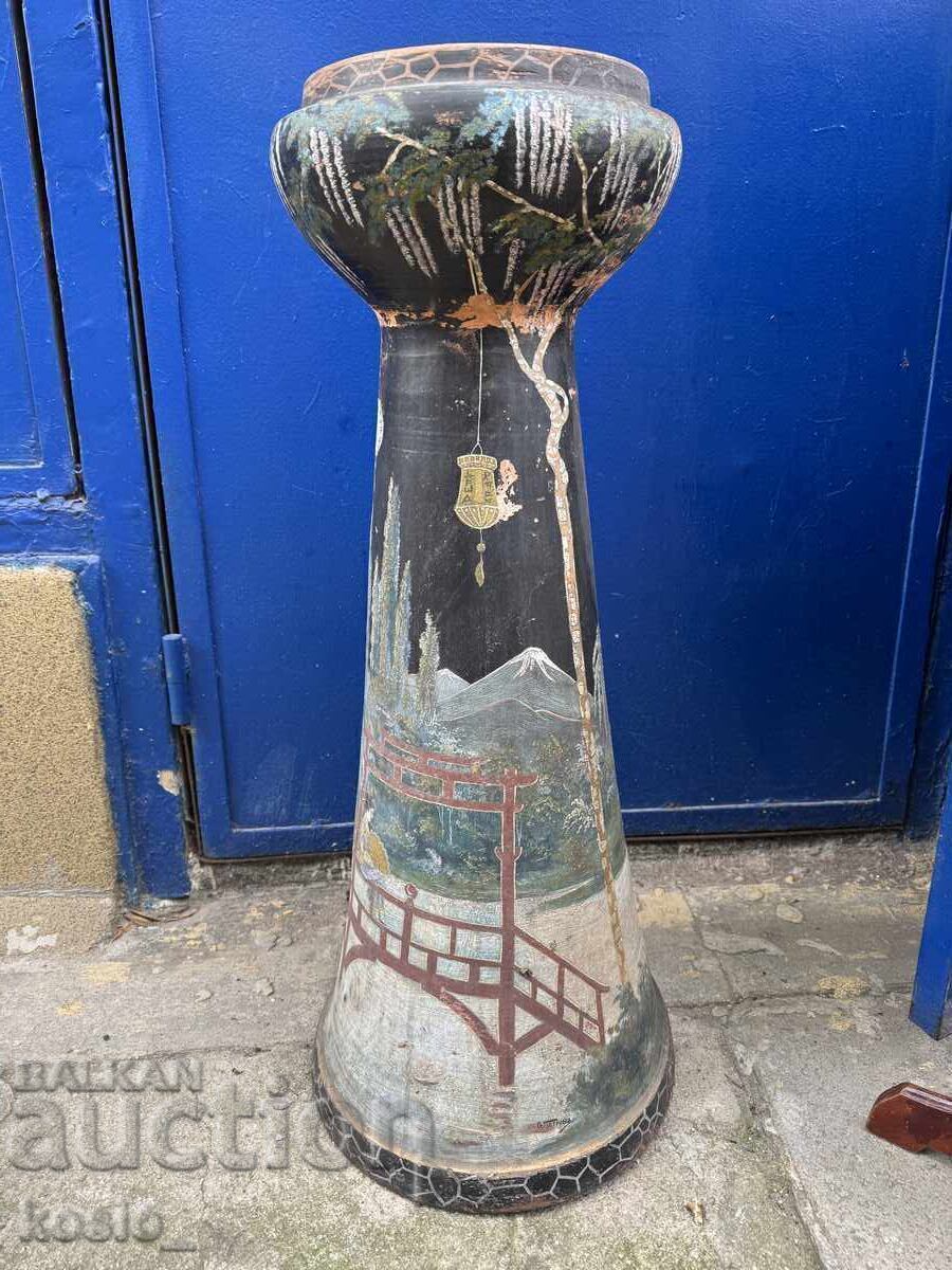 Παλαιό χειροποίητο κεραμικό έργο ζωγραφικής από τον Στέφαν Πέτροφŭ