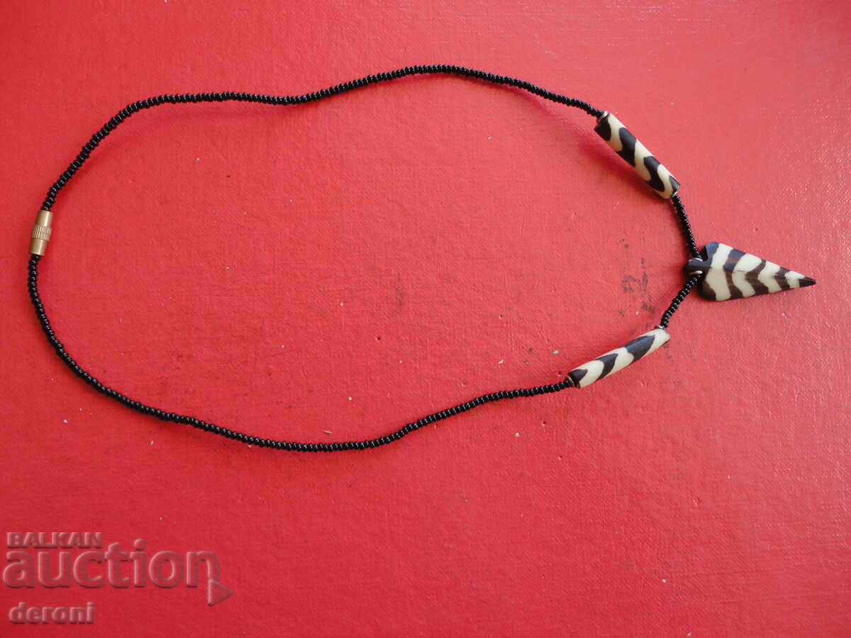 Колие гердан от рог и мъниста - 7