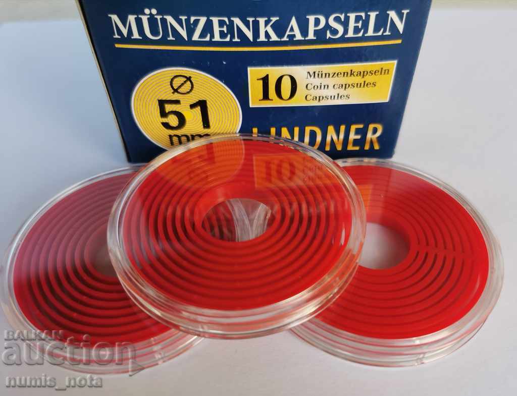 LINDNER coin capsules with limiter from 16 to 51 mm.
