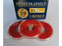 LINDNER coin capsules with a limiter from 16 to 39 mm. /c