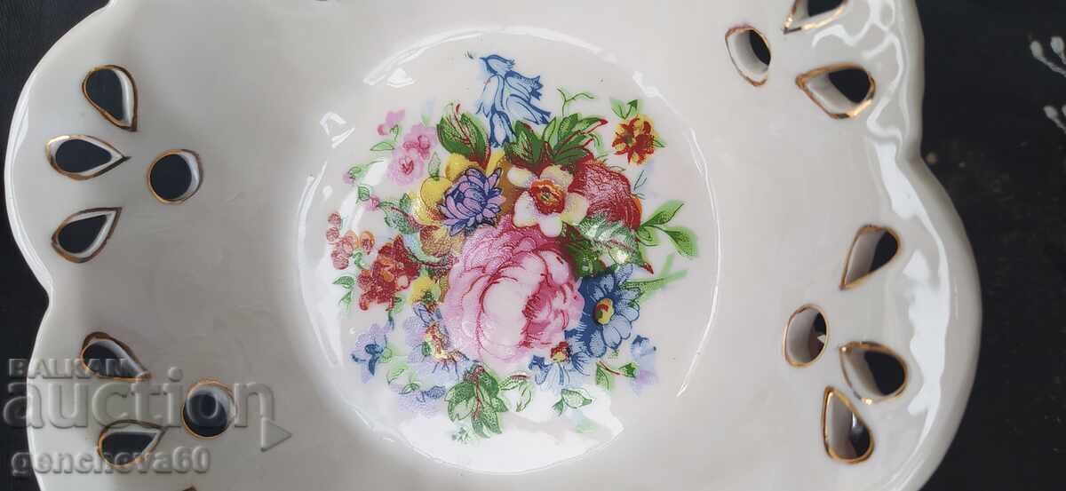 Bol pentru nuci, decorație florală, margine ajurată - 5