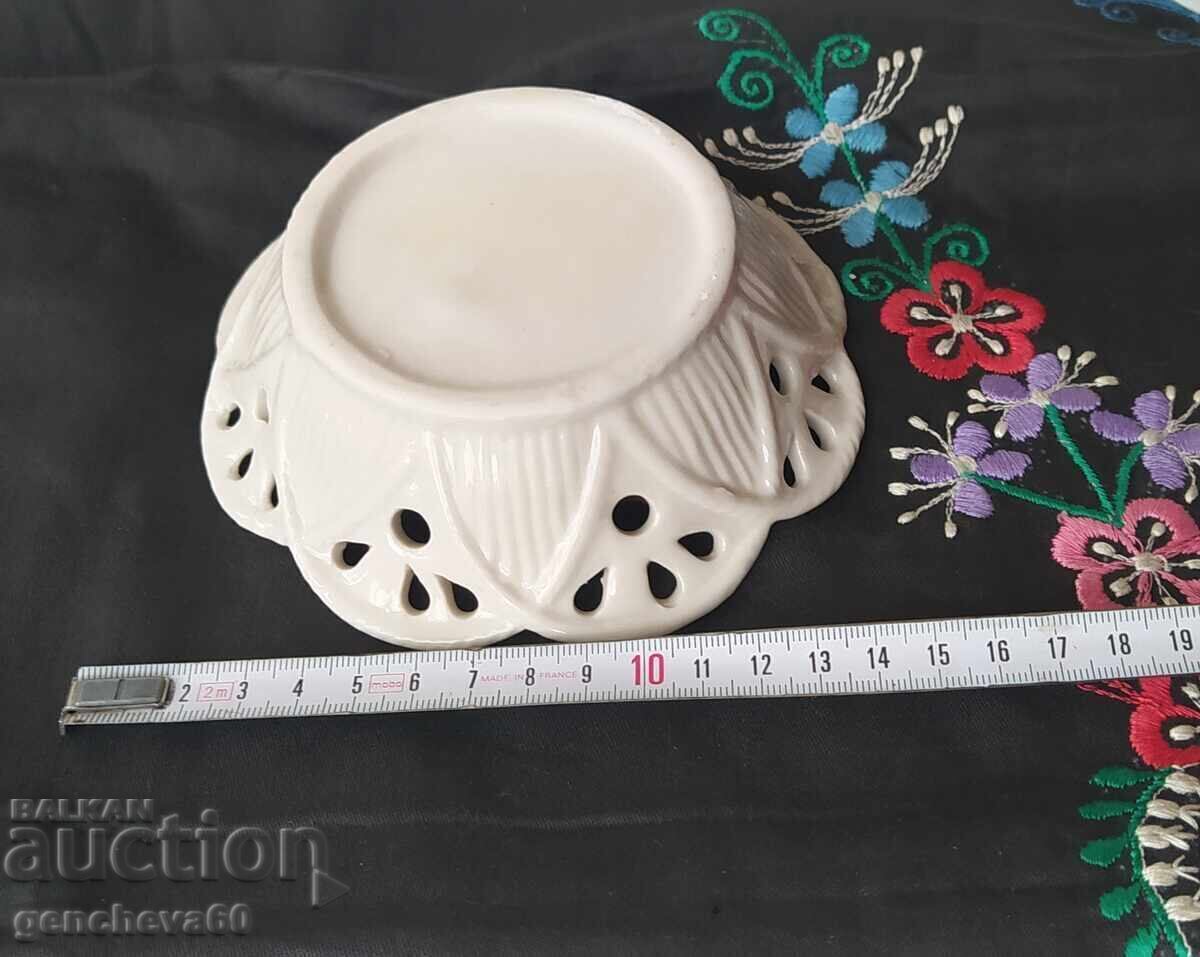 Nut bowl, floral decoration, openwork edge - 6