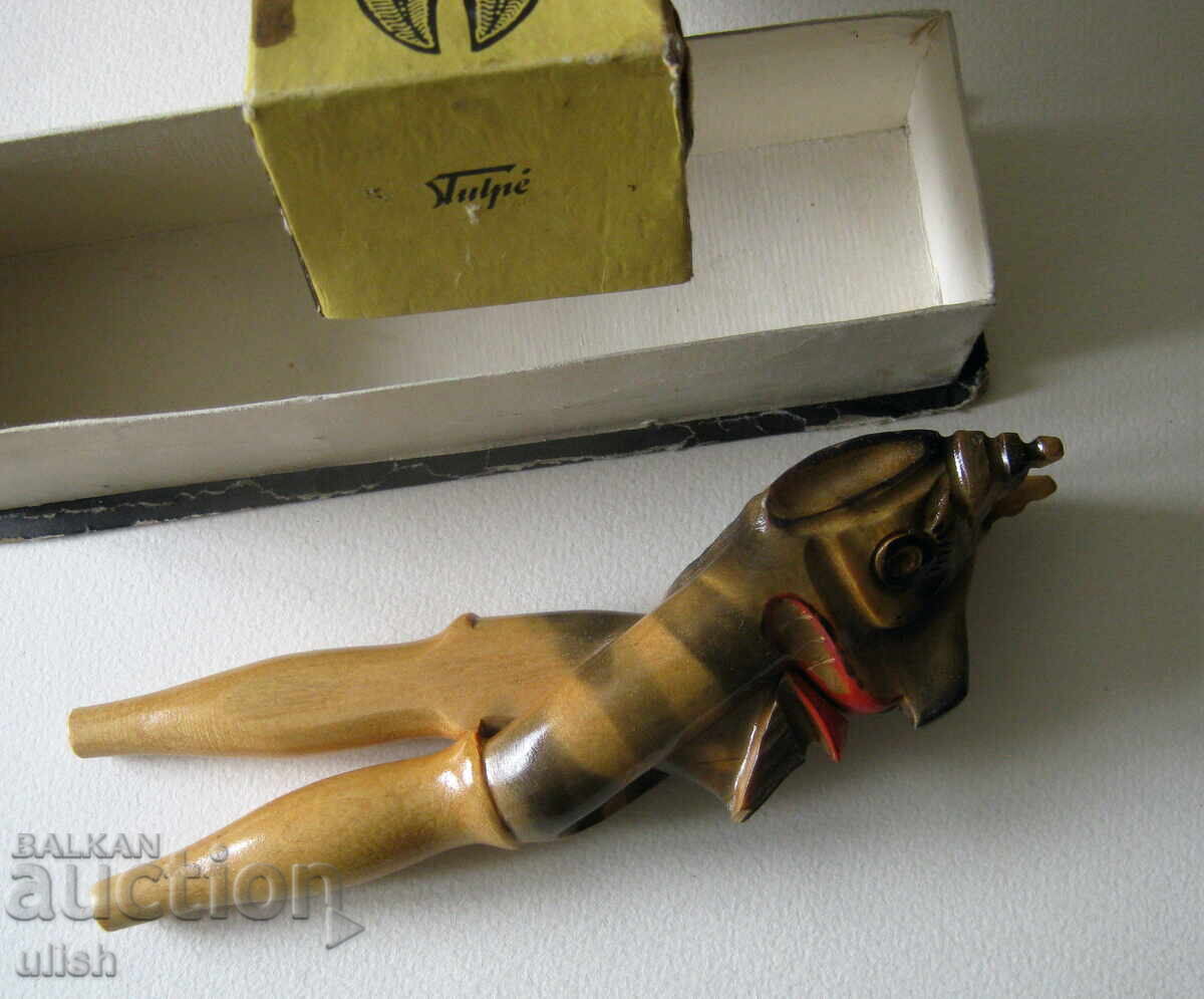 Old souvenir wooden nutcracker "Lukaviya" new box with price 25.00 BGN | € 12.78 Old souvenir wooden nutcracker "Lukaviya" new box with price 25.00 BGN | € 12.78