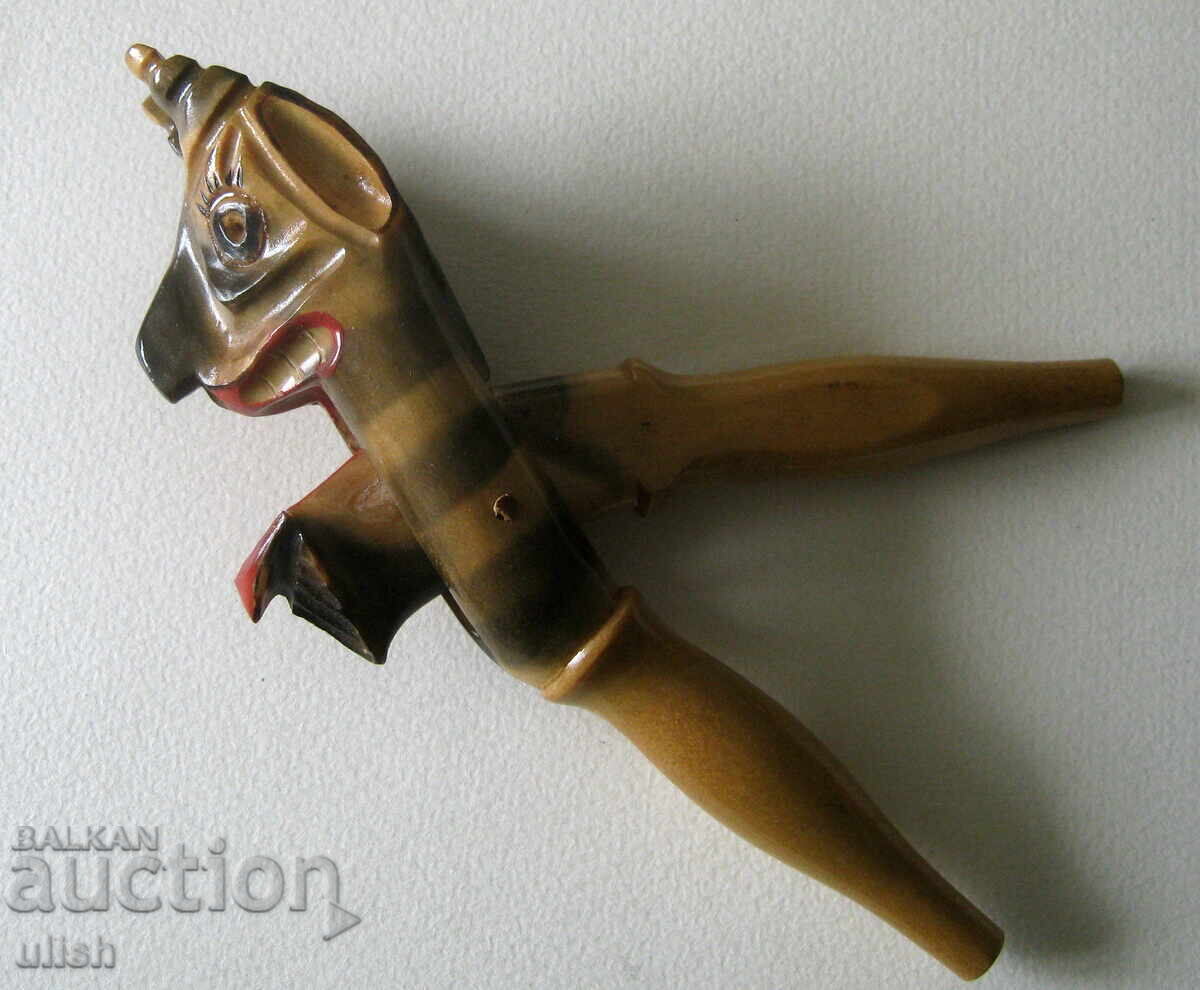 Auction Old souvenir wooden nutcracker "Lukaviya" new box Auction Old souvenir wooden nutcracker "Lukaviya" new box