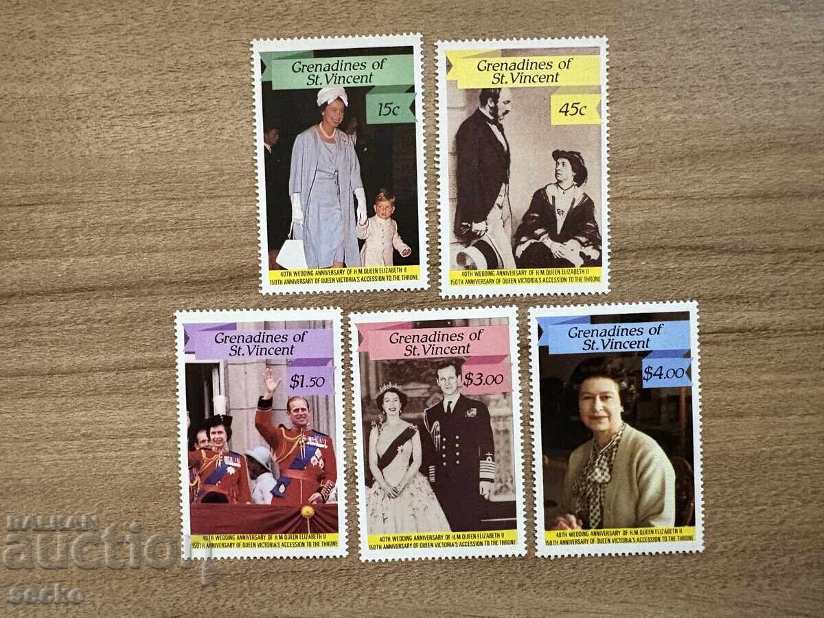 Гренадини от Сейнт Винсент - 40 г. от сватбата ...(1987) MNH