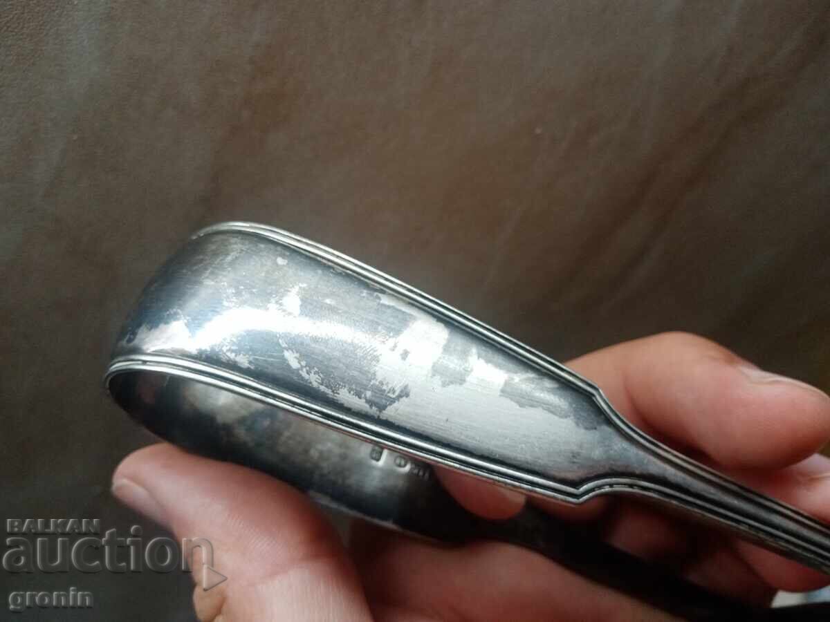 Old asparagus tongs from 1890, silver-plated, markings - 6