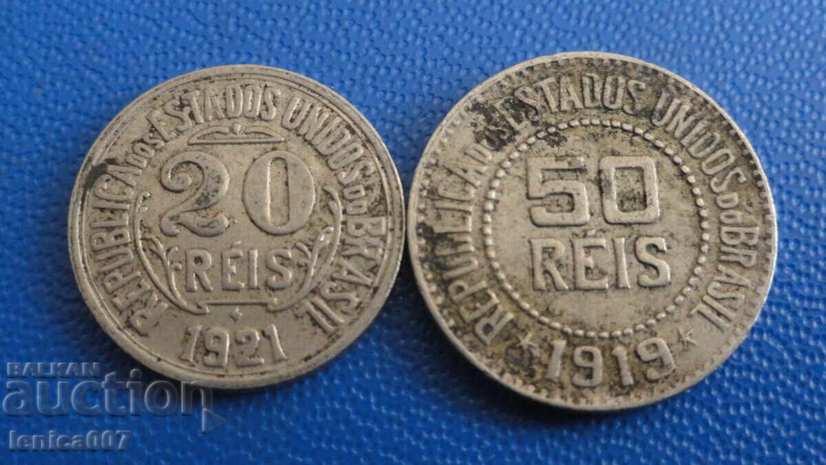 Βραζιλία 1919-21 - 20 και 50 ρέις - 5