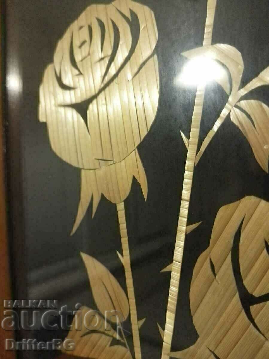 Δημοπρασία Εικόνα "Τριαντάφυλλα", 42/22 cm με πλαίσιο, με γυαλί