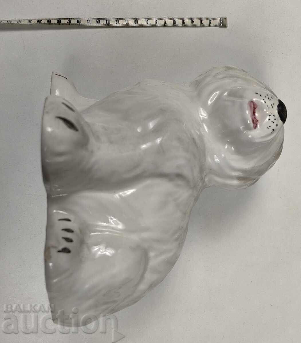 VERY LARGE EXCELLENT PORCELAIN DOG FIGURE PORCELAIN - 6