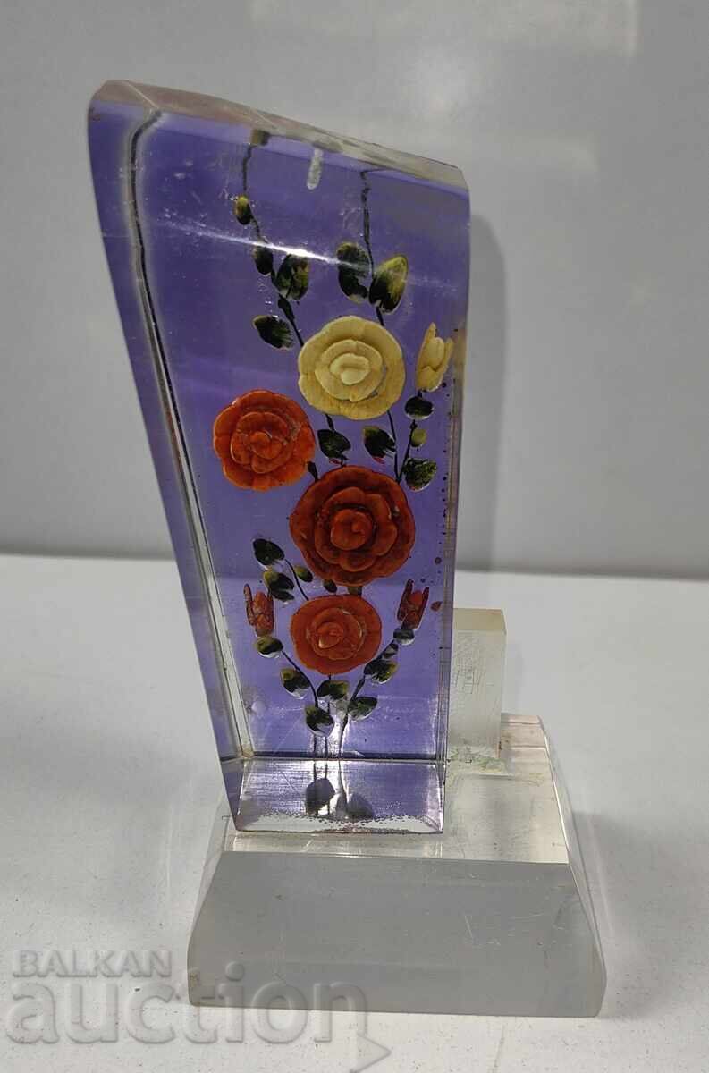 СТАР ПЛАСТМАСОВ СОЦ СУВЕНИР ЦВЕТЯ НАТЮРМОРТ ЦВЕТЕ СОЦА НРБ