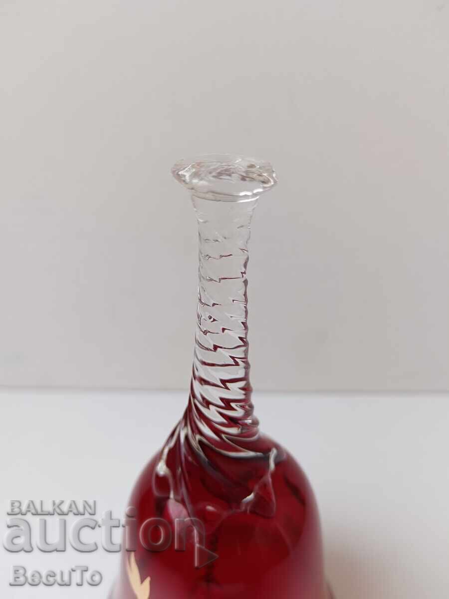 Licitație Murano, clopoțel din sticlă roșu rubiniu, perfect
