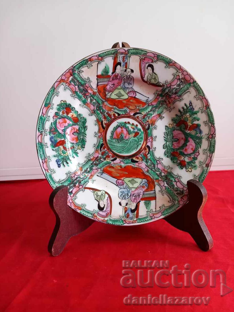 Farfurie chinezească veche Marcată, Family Rose