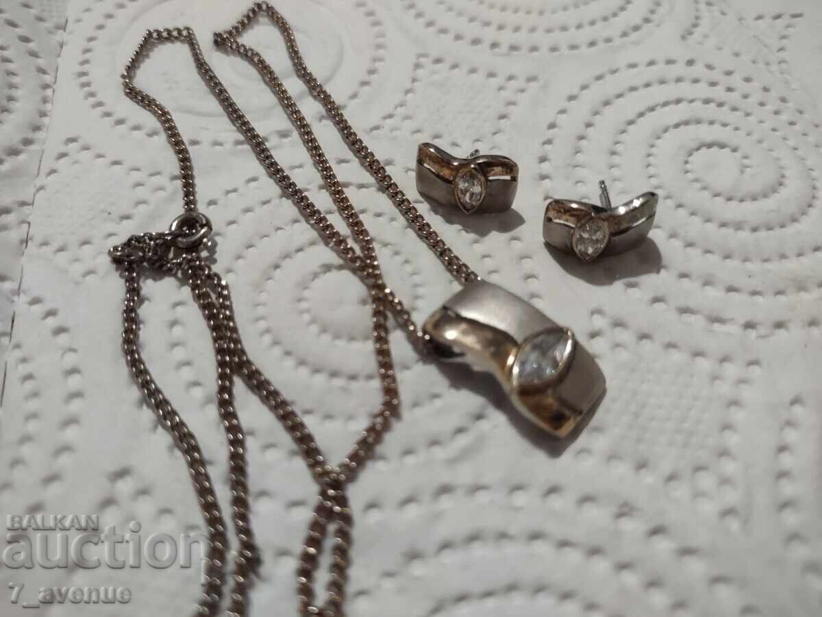 Earrings and necklace, silver 19.04.25 with price 99.00 BGN | € 50.62