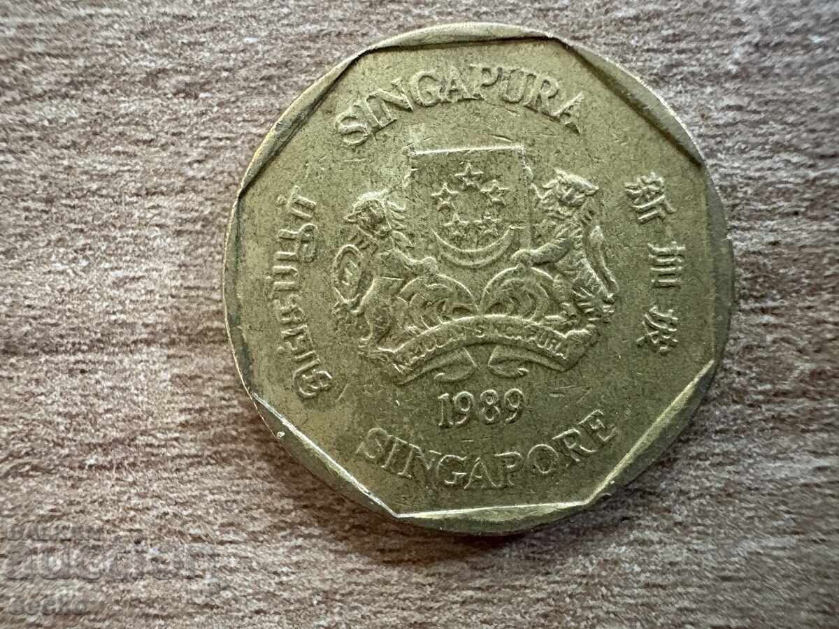Σιγκαπούρη - 1 δολάριο (1989) με τιμή 1.00 BGN | € 0.51