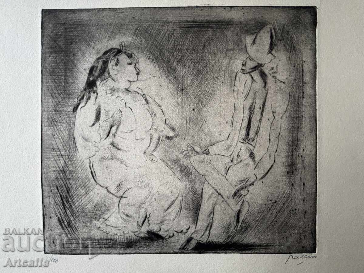 Auction Jules Pascin - Original Graphic Drypoint Etching 1917 Auction Jules Pascin - Original Graphic Drypoint Etching 1917