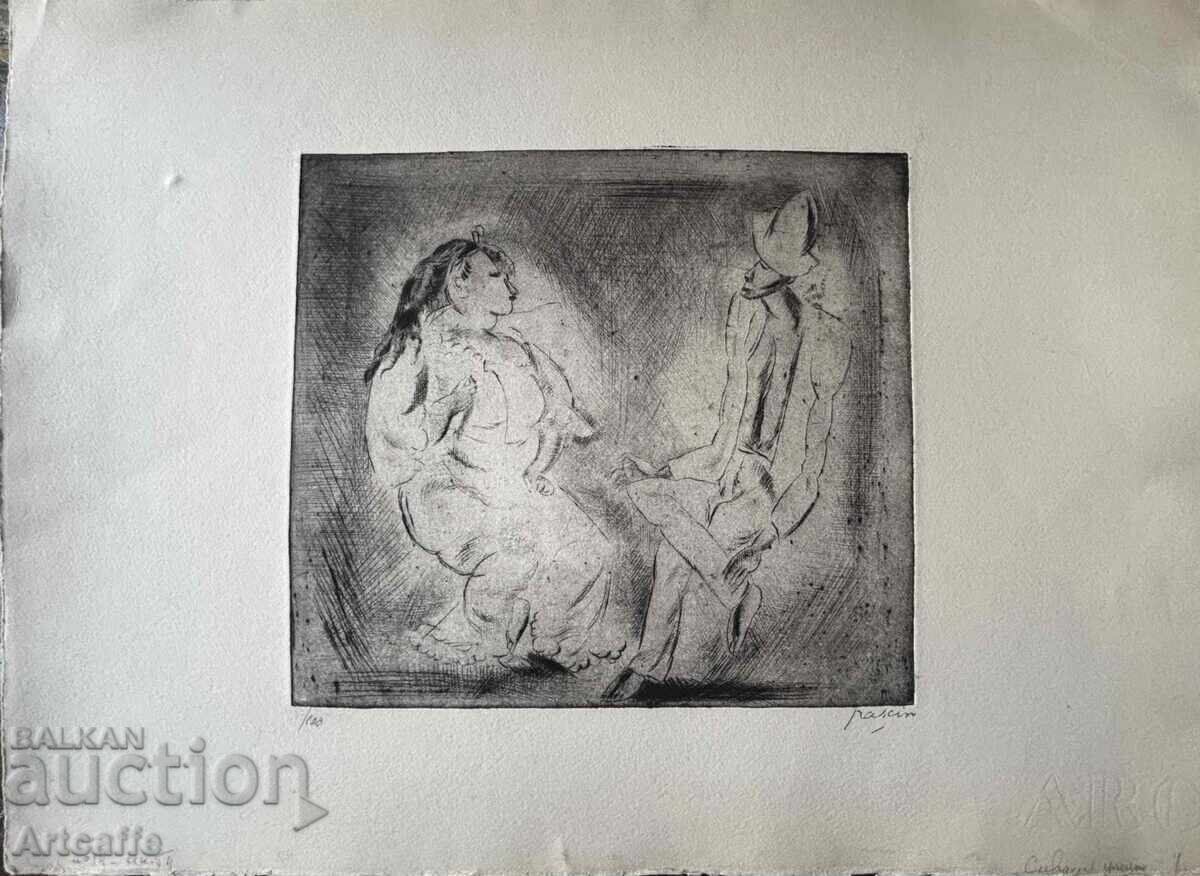 Jules Pascin - Original Graphic Drypoint Etching 1917 Jules Pascin - Original Graphic Drypoint Etching 1917