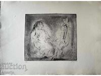 Ζουλ Πασκίν - αυθεντικό χαρακτικό ξηρογραφίας όφσετ 1917