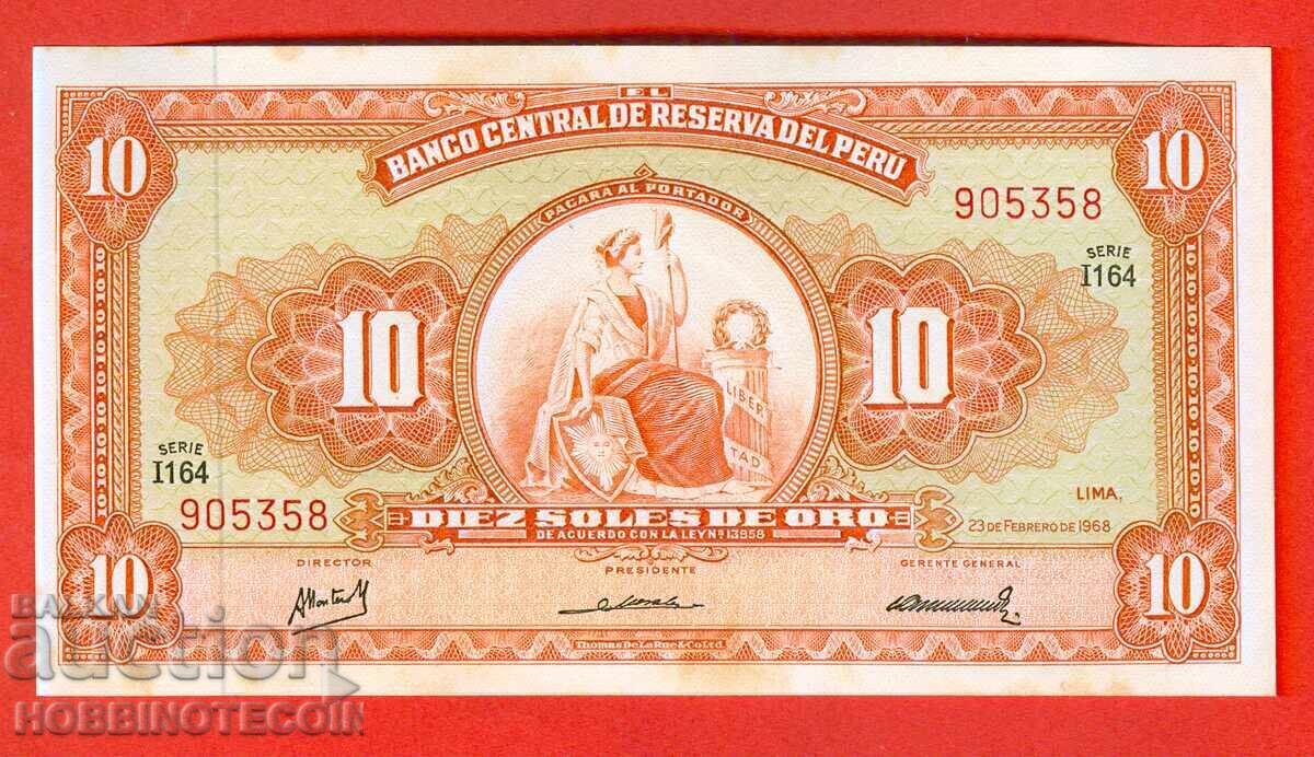 PERU Peru 10 Soles - emisiune - issue 1968 NOU UNC