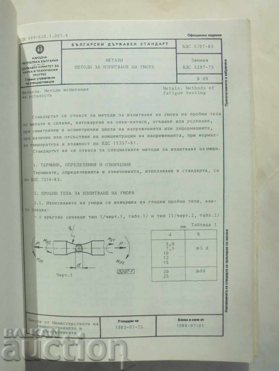Βουλγαρικά κρατικά πρότυπα: Μηχανικές δοκιμές με τιμή 40.00 BGN | € 20.45