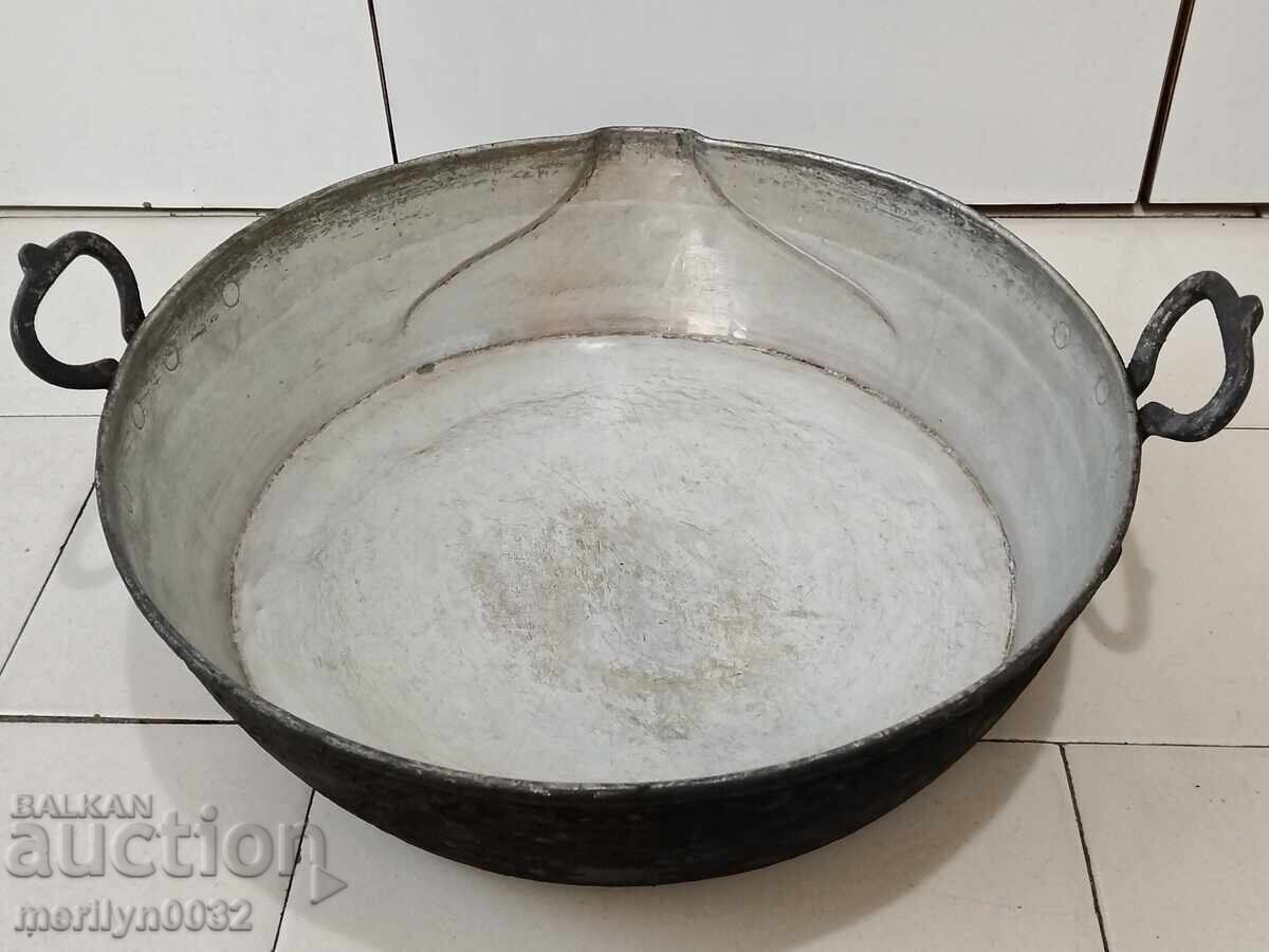 Auction  Copper tray, household vessel, copper, blue