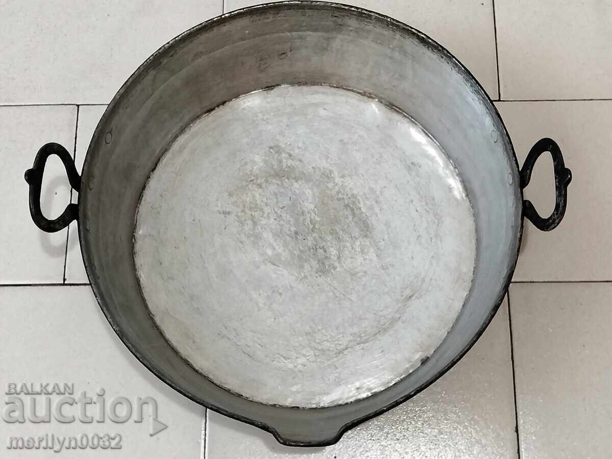 Copper tray, household vessel, copper, blue