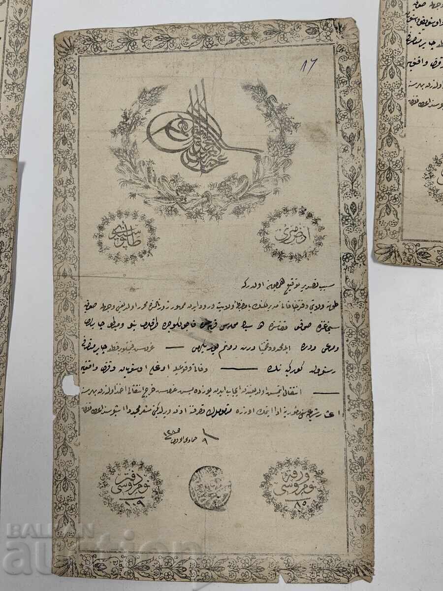 Licitație Lot 6 bucăți documente otomane