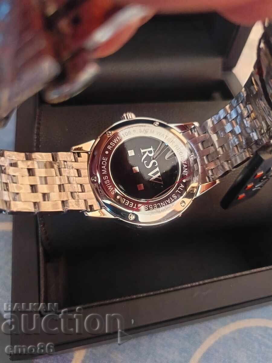 RSW RSWM106-SS-1 ελβετικό ανδρικό ρολόι quartz ΚΑΙΝΟΥΡΙΟ - 5