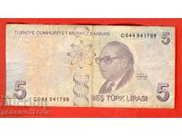 TURKEY TURKEY 5 Lira issue 2009 - 2017 SERIES C