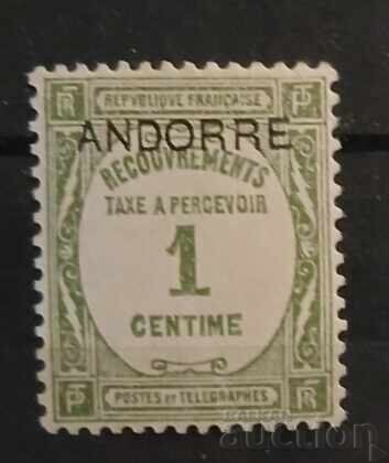 Franc Andorra Timbre de serviciu MNH