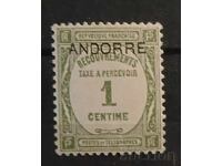 Franc Andorra Timbre de serviciu MNH