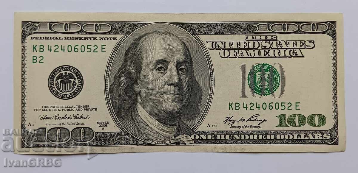 Auction $100 US Dollars Large Head OLD SERIES $100 2006 A Auction $100 US Dollars Large Head OLD SERIES $100 2006 A