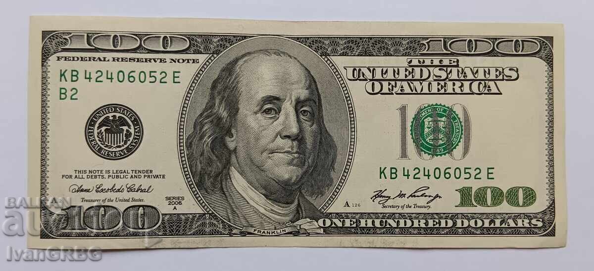 $100 US Dollars Large Head OLD SERIES $100 2006 A $100 US Dollars Large Head OLD SERIES $100 2006 A