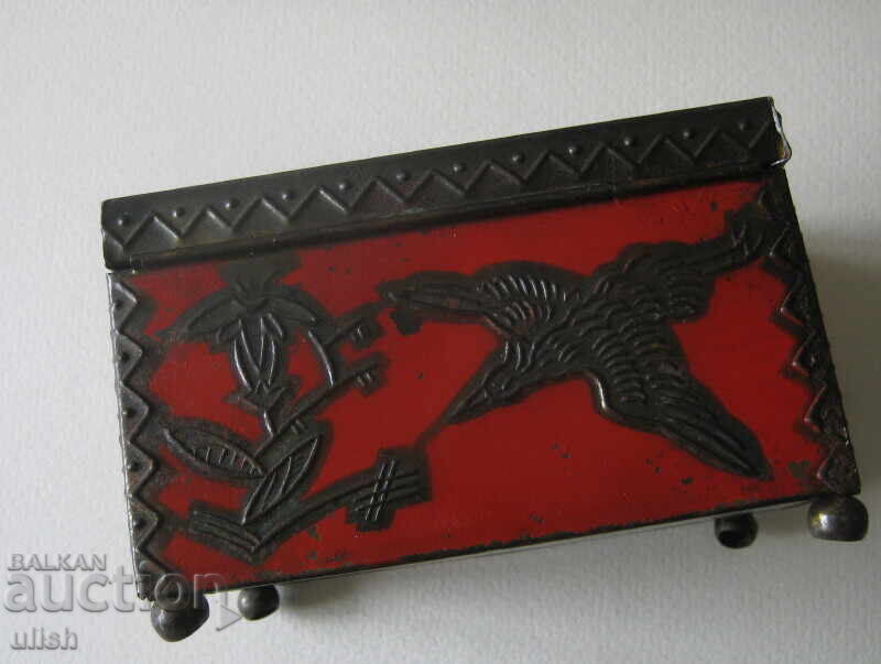 Доставка на Стара антична тенекиена кутия птица арт щампа