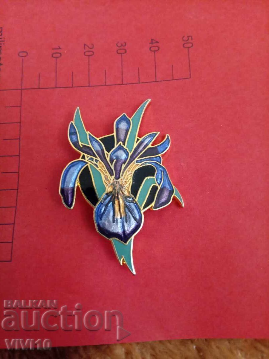 Broșă veche email, cloisonné