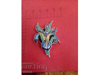 Broșă veche email, cloisonné