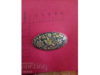 Antique brooch, steel, Gold plating