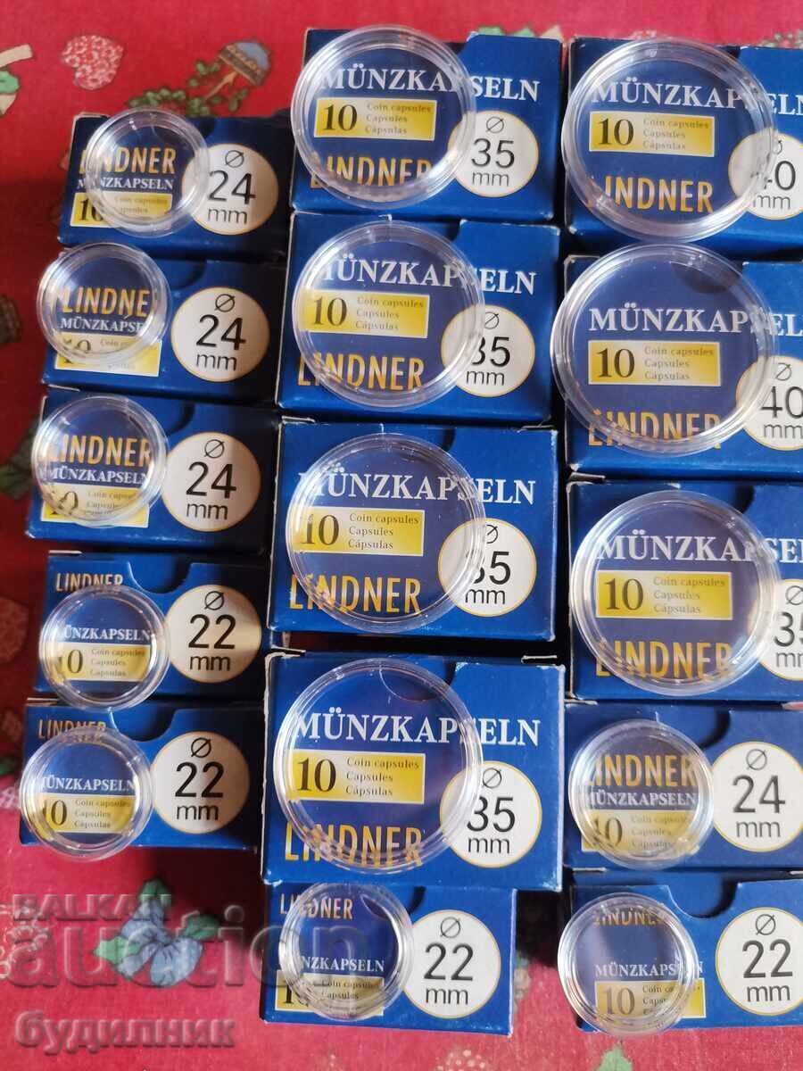 150 Bucăți Capsule noi pentru monede, diverse mărimi. 0,01 cu preț € 0.01 | 0.02 BGN